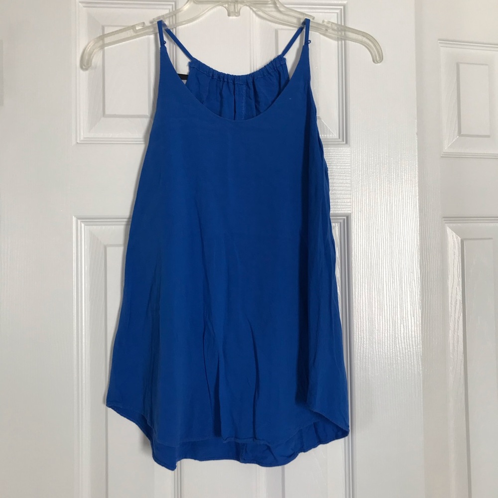 Blue halter style tank top